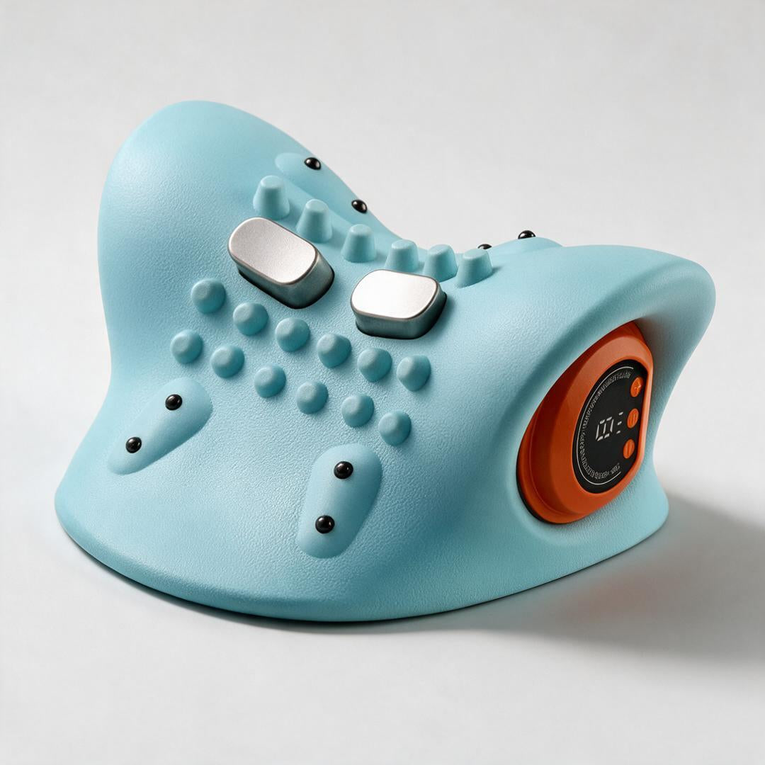 Cervical traction pillow with acupressure points — Zunaris